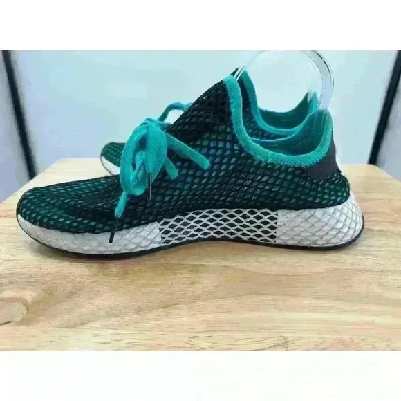 Adidas Deerupt Runner Cloth Low Trainers Men\'s Sz10.5 - Blue/Green w/ Black Mesh main image 5